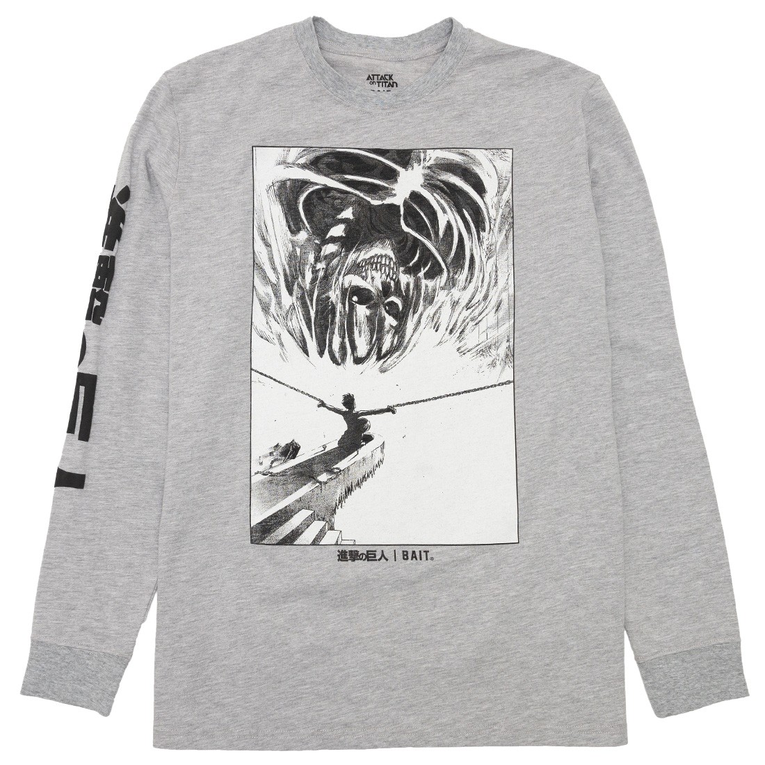 BAIT x Attack On Titan Men King Reiss Long Sleeve Tee (gray)