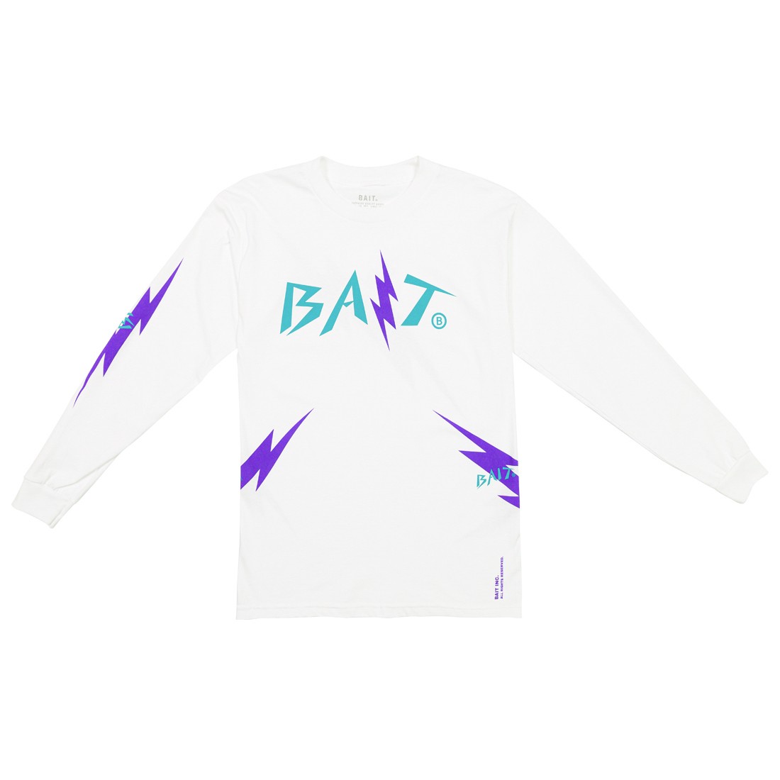 BAIT Men Bolt Long Sleeve Tee (white / teal)
