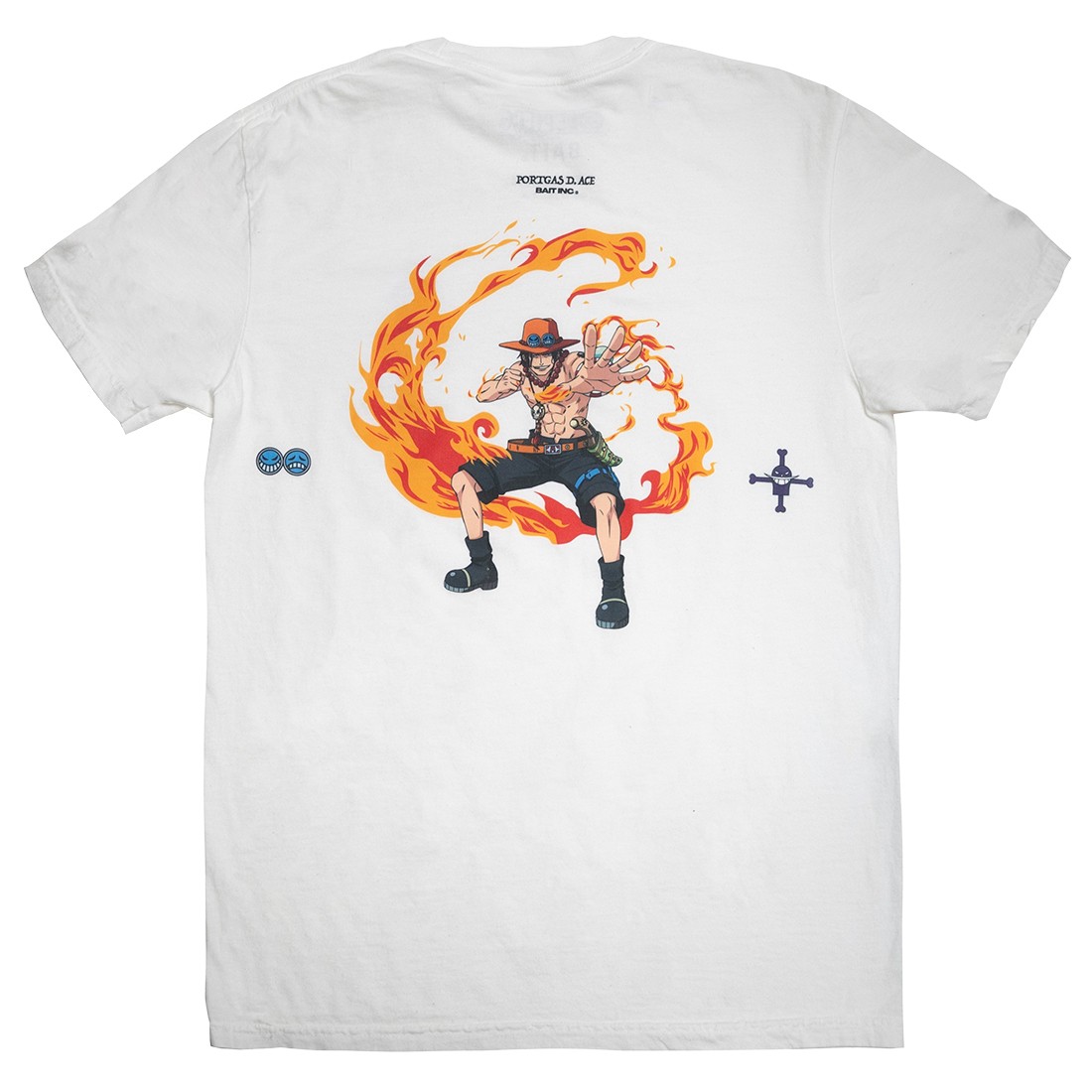 BAIT x One Piece Men Portgas D Ace Tee (white)
