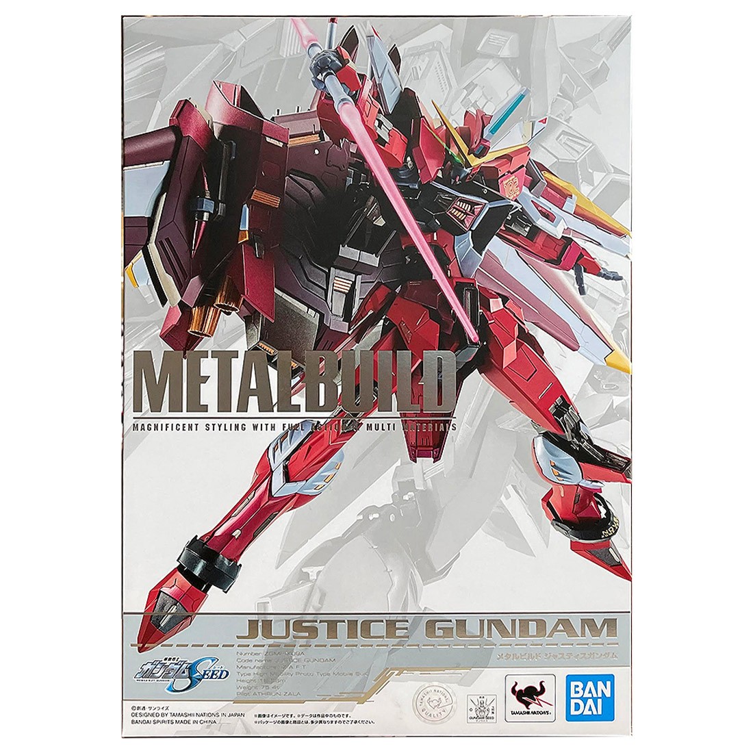 Bandai Metal Build Mobile Suit Gundam Seed Justice Gundam Figure (red)