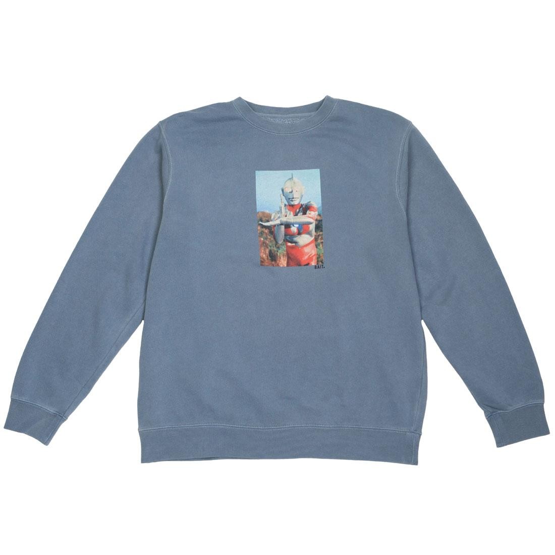 BAIT x Ultraman Men Hero Crewneck Sweater (blue / pigment)