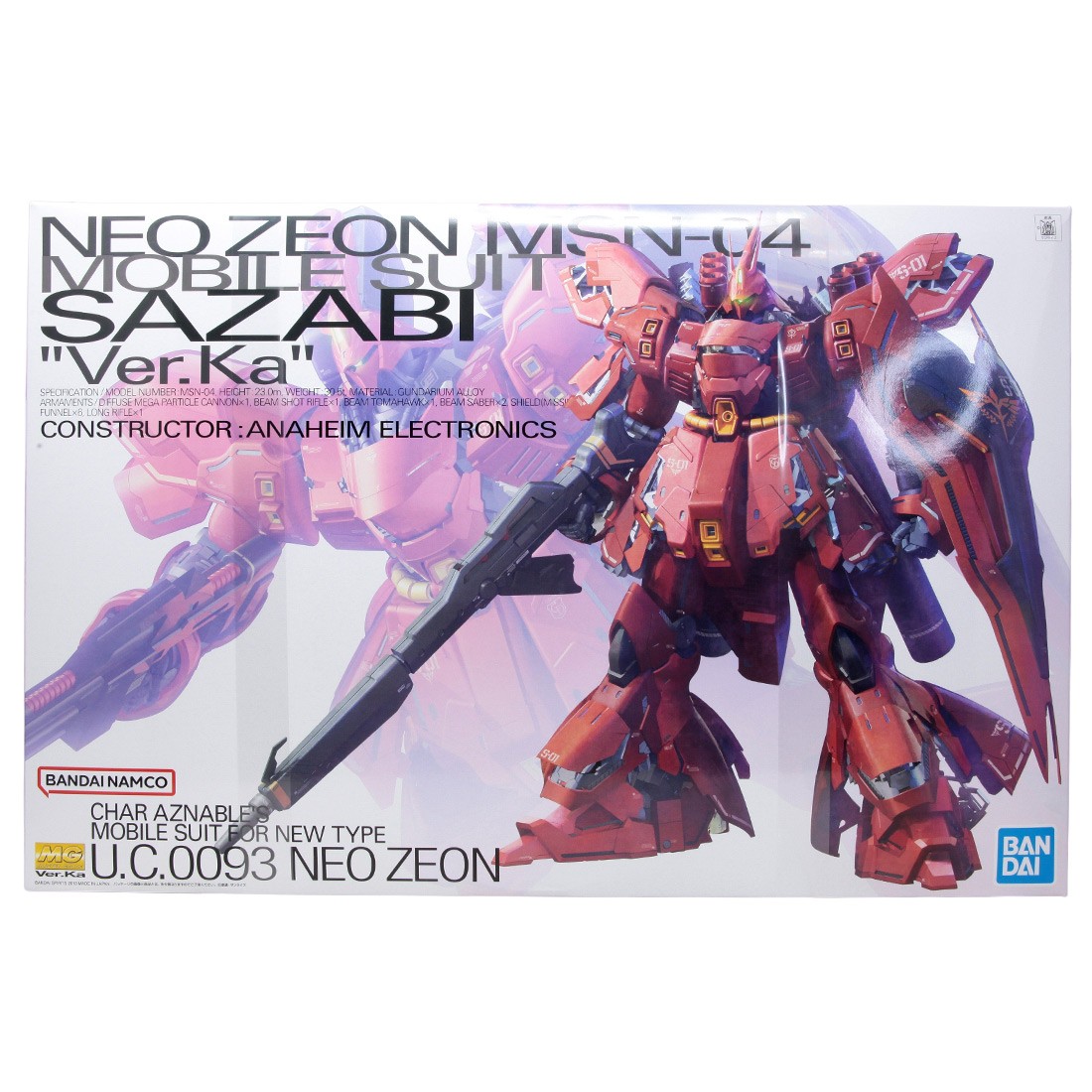 Bandai MG 1/100 Char's Counterattack Sazabi Ver. Ka Plastic Model Kit (red)