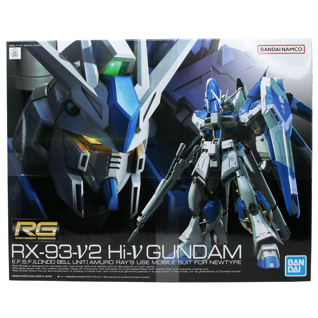 Bandai Hobby RG 1/144 Char's Counterattack #36 Hi-Nu Gundam Plastic Model Kit (blue)