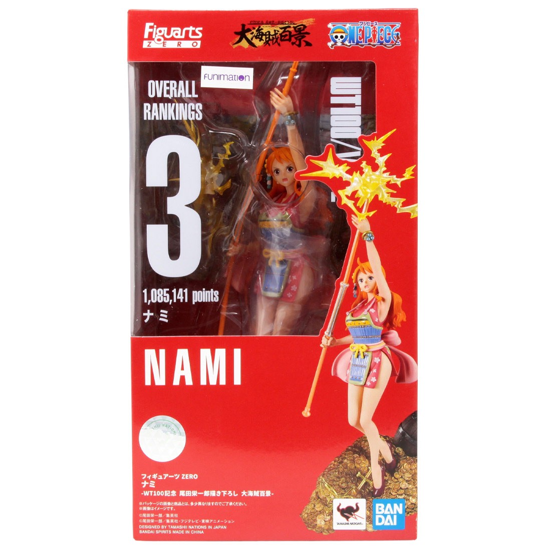 Bandai Figuarts Zero One Piece Nami WT100 Commemorative Eiichiro Oda Illustration Daikaizoku Hyakkei Figure (pink)