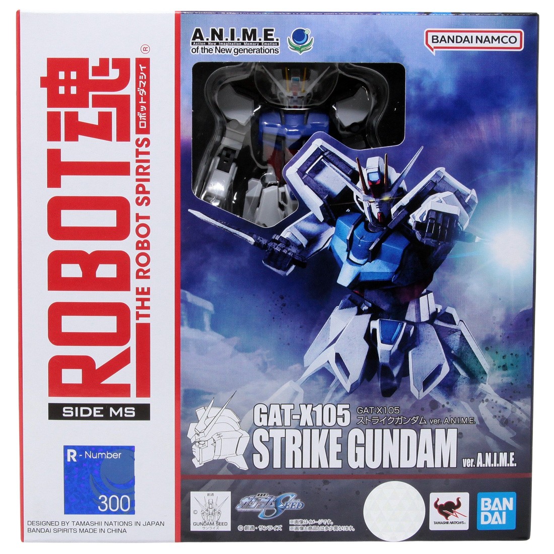 Bandai The Robot Spirits Mobile Suit Gundam Seed Side MS GAT-X105 Strike Gundam Ver. A.N.I.M.E. Figure (white)