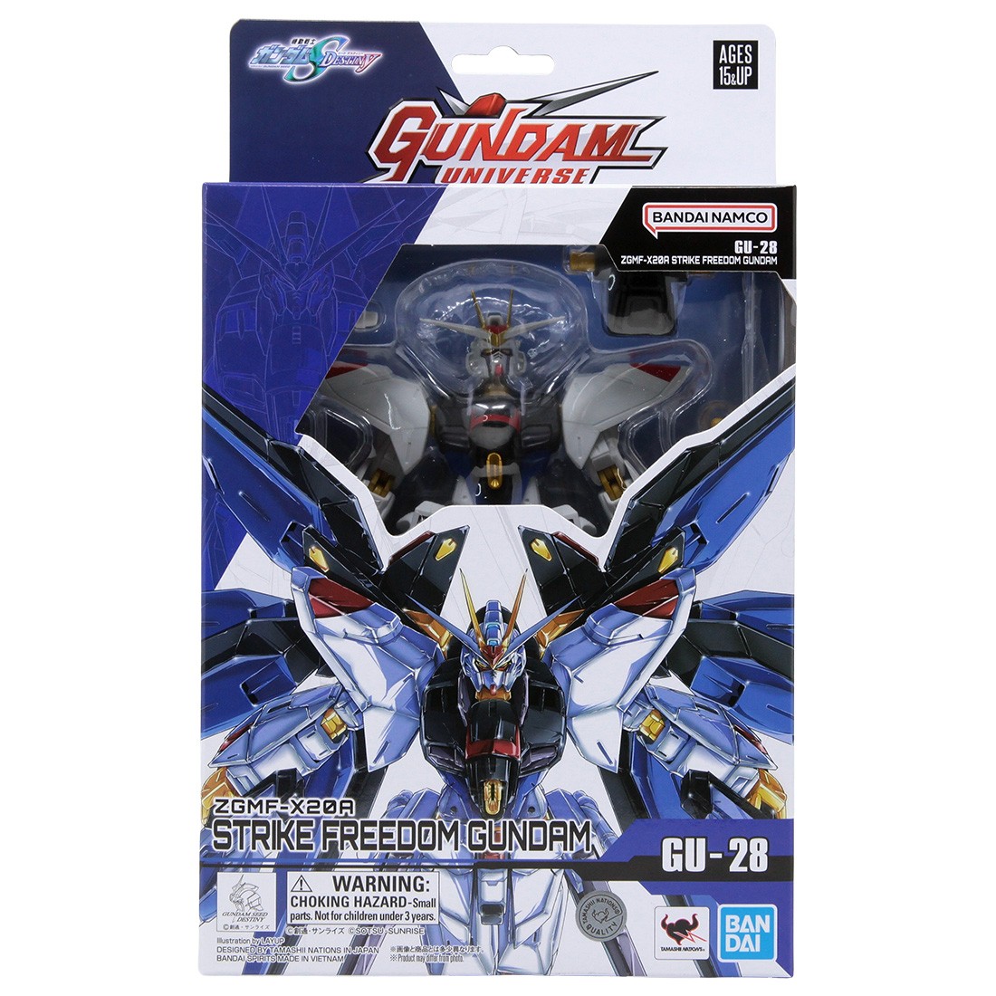 Bandai Spirits Gundam Universe Mobile Suit Gundam Seed Destiny  ZGMF-X20A Strike Freedom Gundam Figure (white)