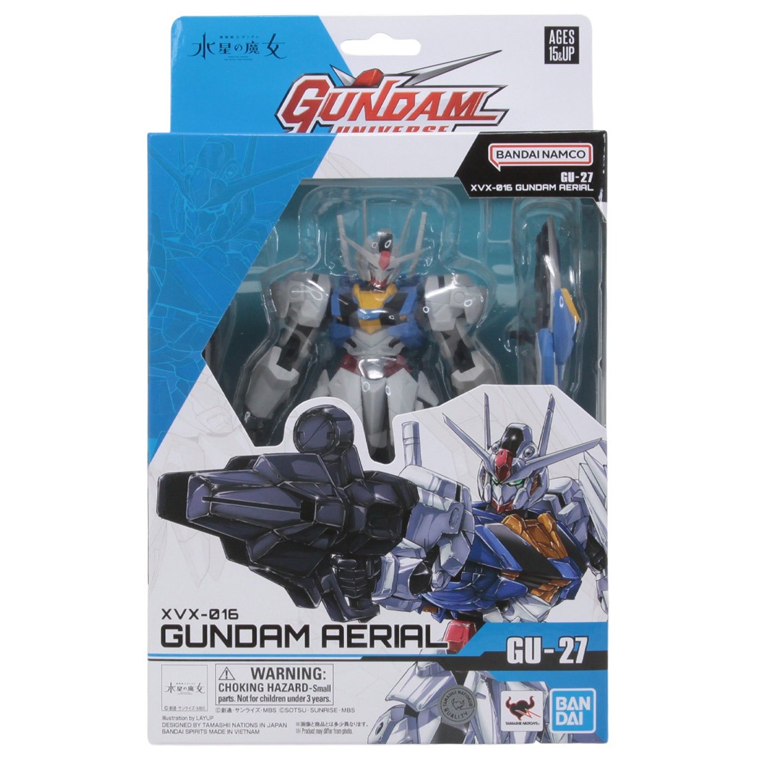 Bandai Gundam Universe Mobile Suit Gundam The Witch from Mercury XVX-016 Gundam Aerial Figure (gray)