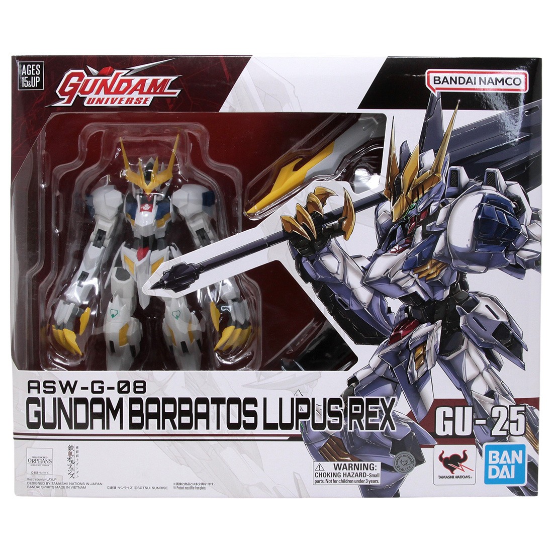 Bandai Gundam Universe Mobile Suit Gundam Iron-blooded Orphans ASW-G-08 Gundam Barbatos Lupus Rex Figure (gray)