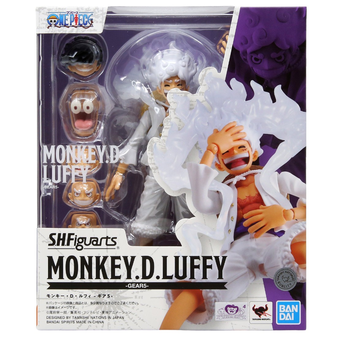Bandai S.H.Figuarts One Piece Monkey.D.Luffy Gear5 Figure (white)