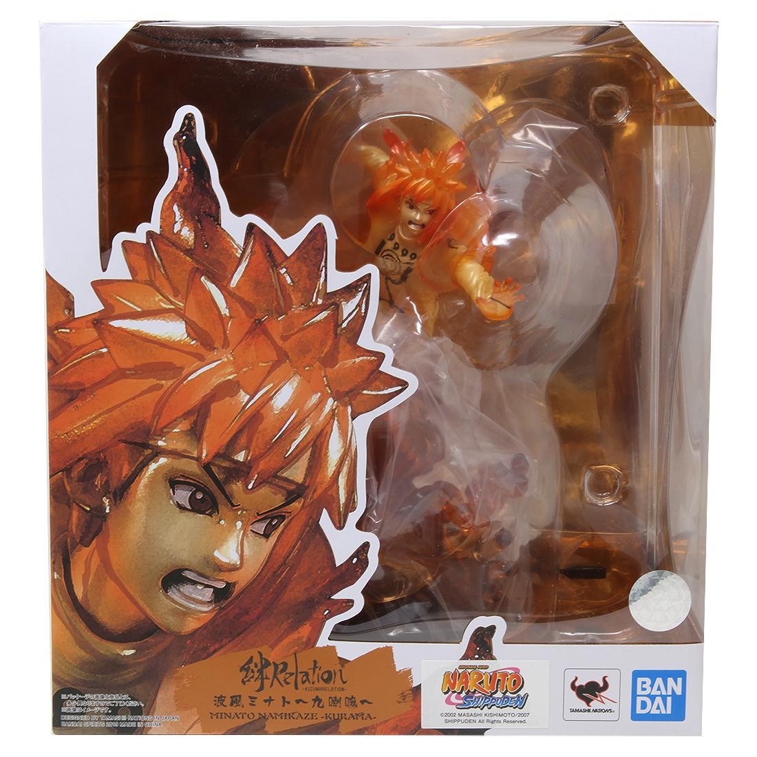Bandai Figuarts Zero Naruto Shippuden Minato Namikaze Kurama Kizuna Figure (orange)