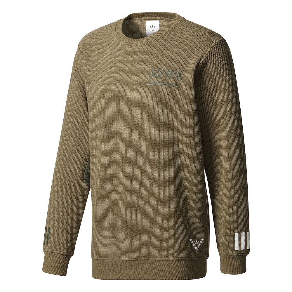 Adidas Men White Mountaineering Crew Sweatshirt (olive / trace olive)