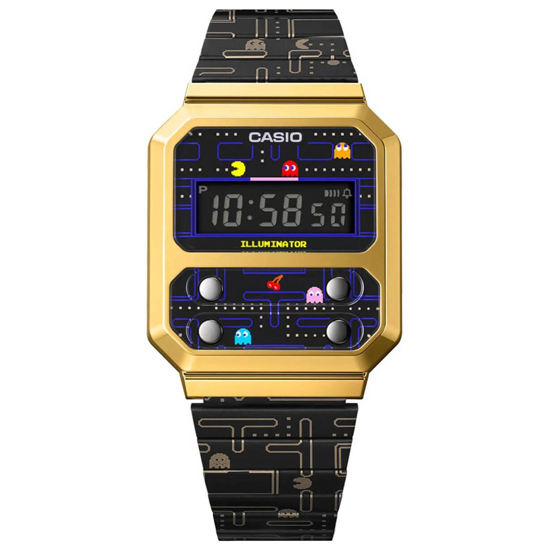 Casio x Pacman A100WEPC-1B Watch (gold / black)