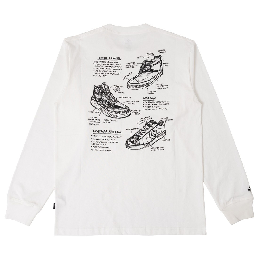 Converse x Joshua Vides Men Long Sleeve Pocket Tee (white)