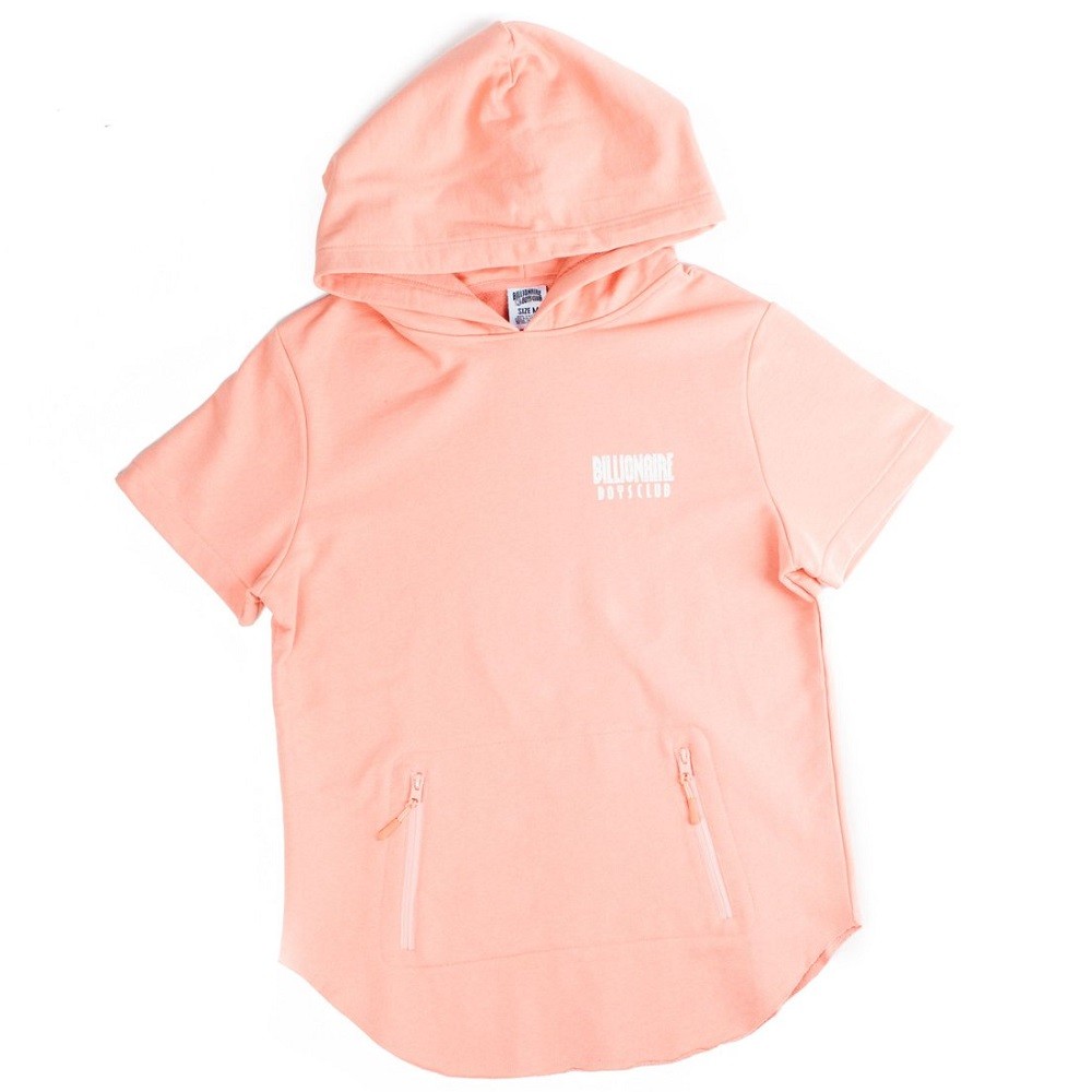 Billionaire Boys Club Men Breakers Short Sleeve Hoody (pink / coral almond)