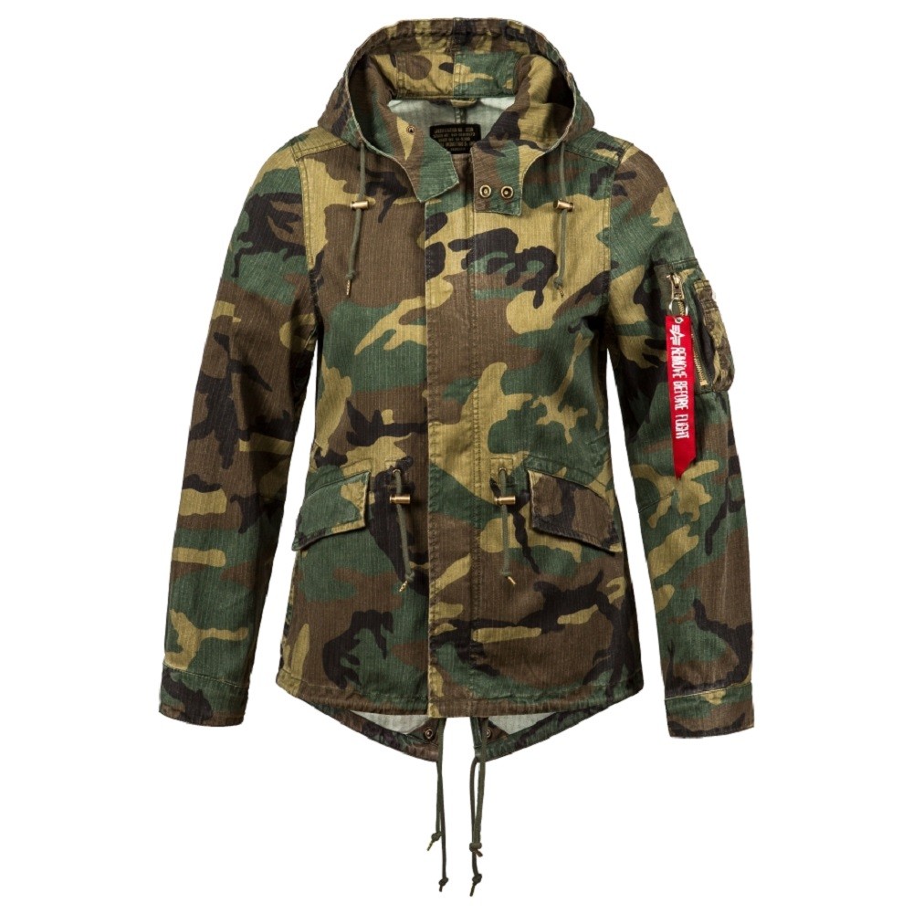 Alpha Industries Women Swoop Fishtail Coat (camo / woodland)