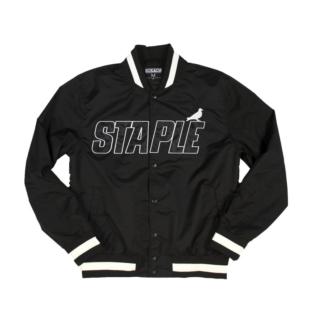 Staple Men Nylon Baseball Jacket (black)