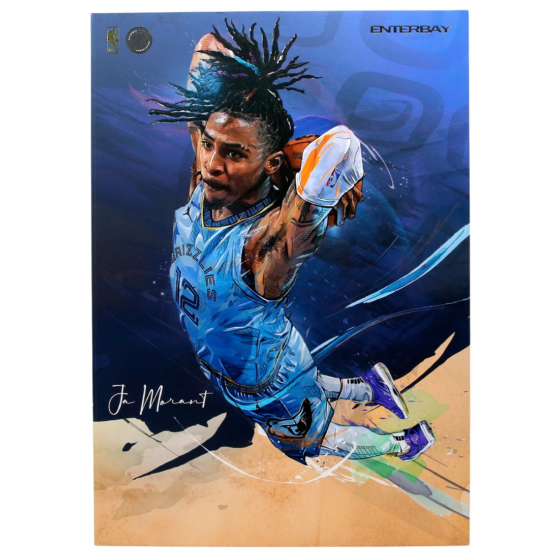 NBA x Enterbay Memphis Grizzlies Ja Morant Real Masterpiece 1/6 Scale Figure (blue)
