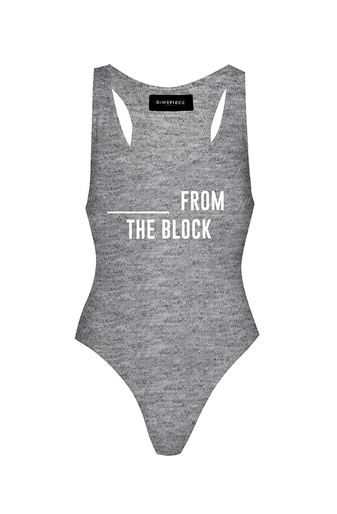 Dimepiece Women Blank From The Block Bodysuit (gray)