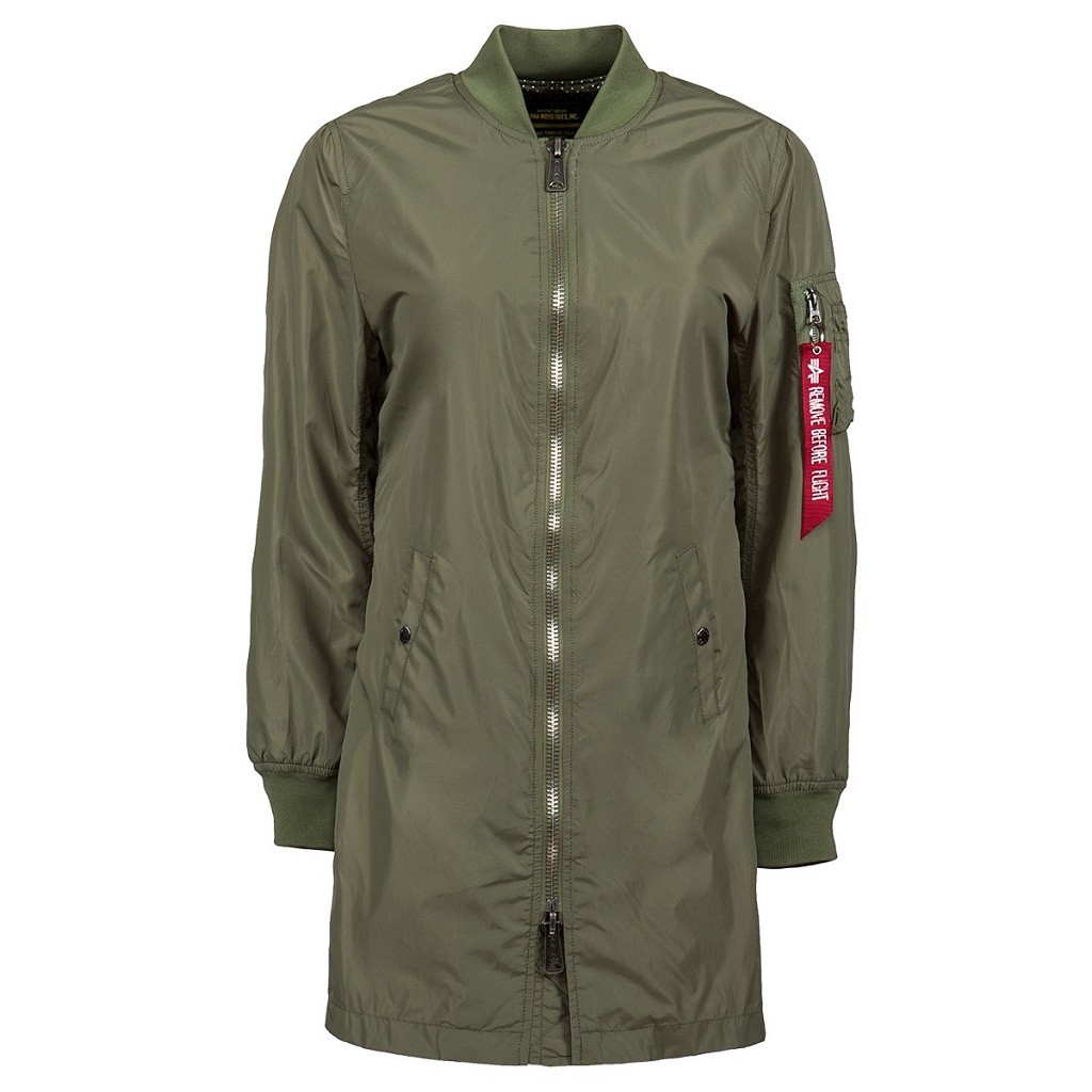 Alpha Industries Women L2B Long Flight Jacket (green / sage)