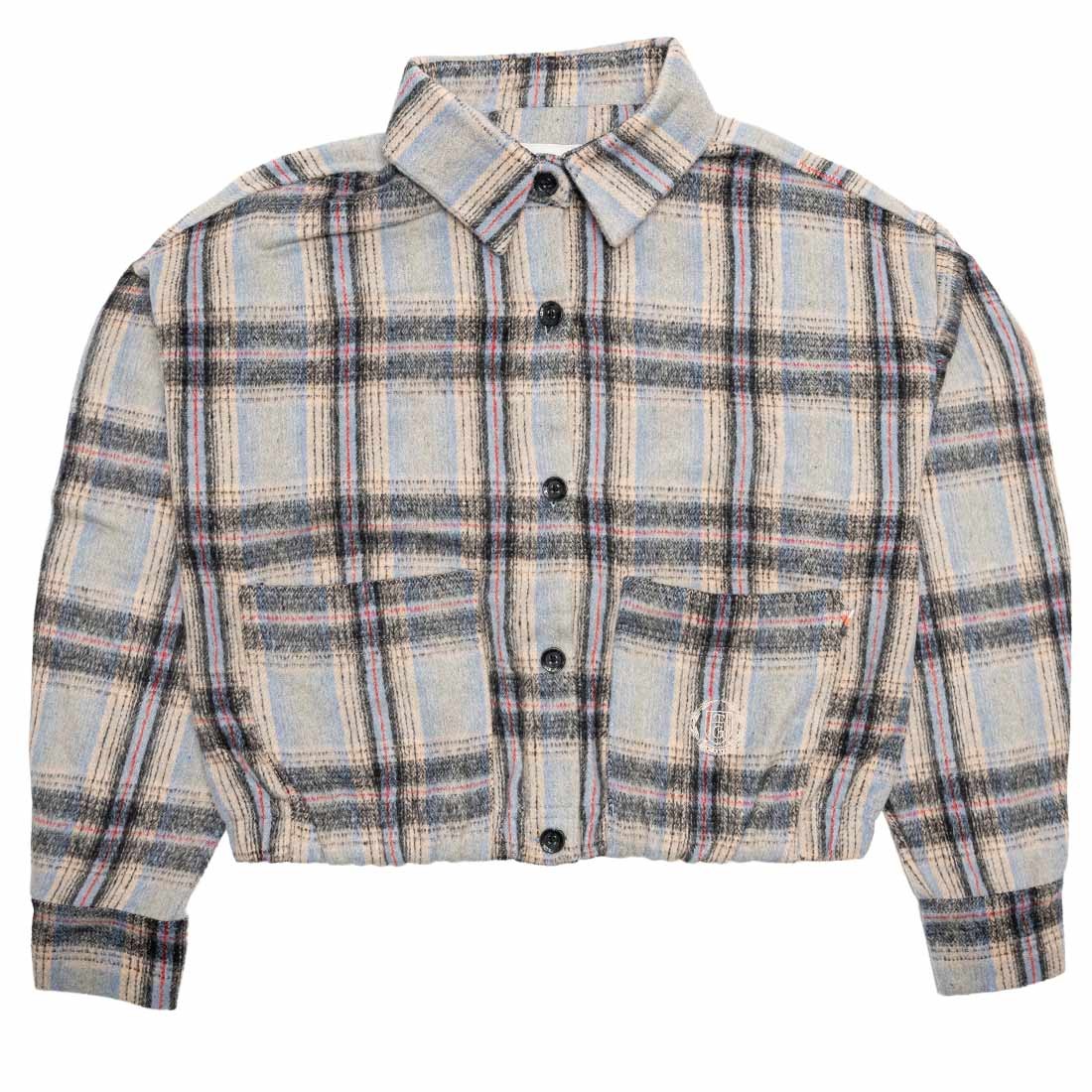 Honor The Gift Women Flannel Crop Jacket (blue)