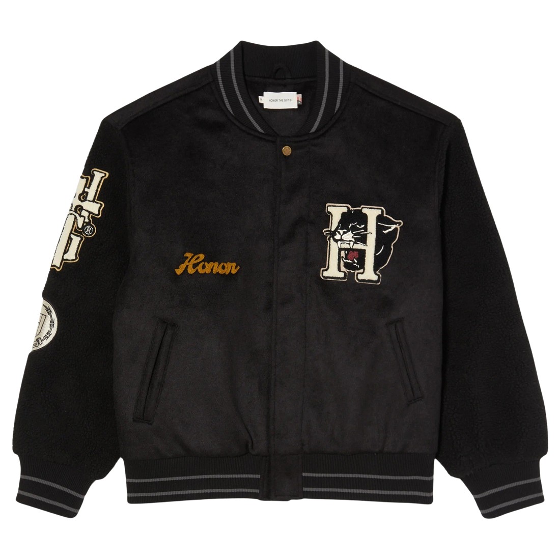 Honor The Gift Men Letterman Jacket (black)