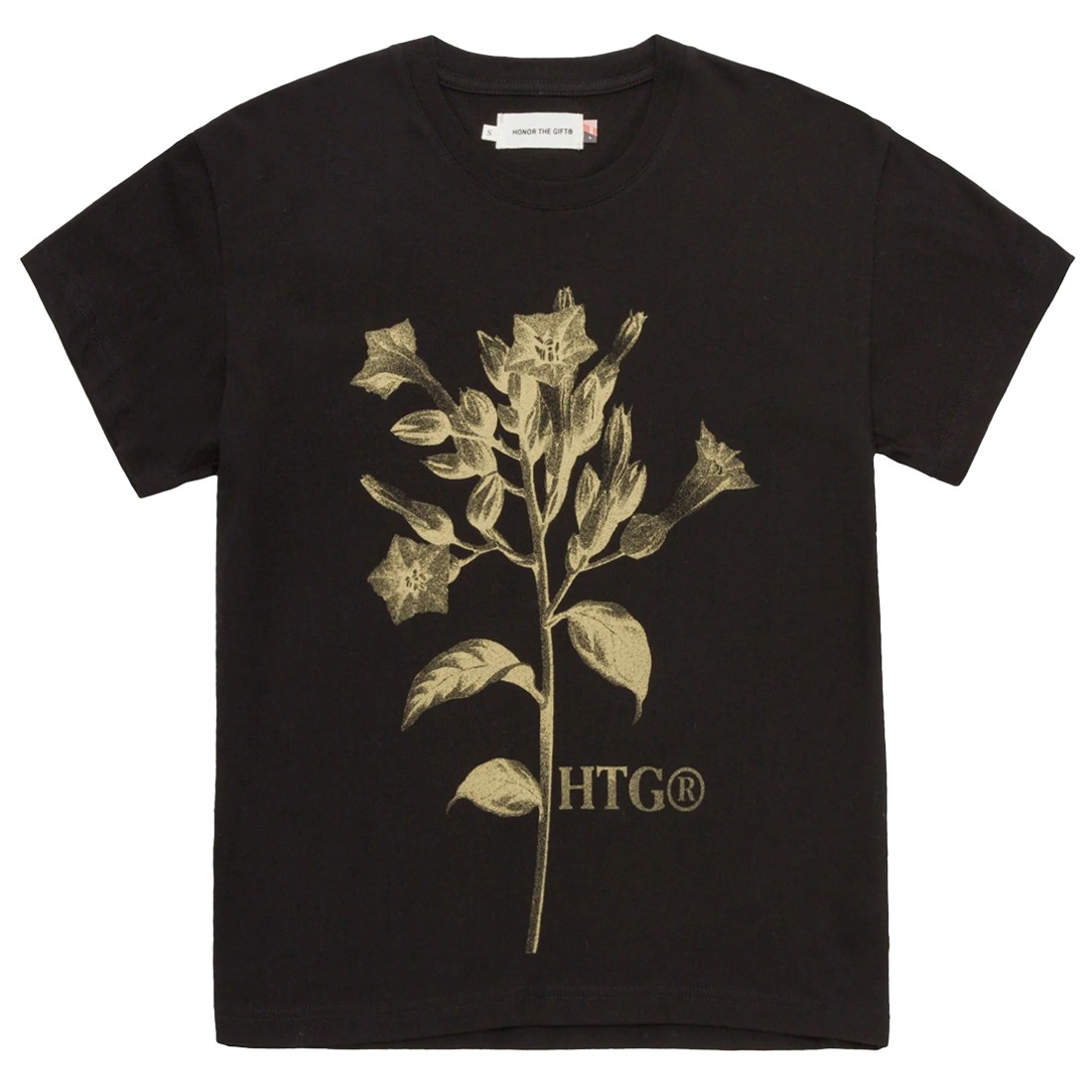 Honor The Gift Women Tobacco Flower Short Sleeve Tee (black)
