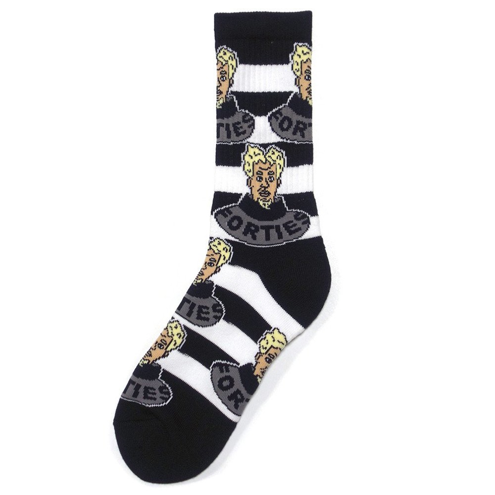 40s and Shorties Men High Fashion Socks (black / white)