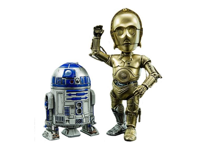 Herocross Hybrid Metal Figuration #024 Star Wars R2-D2 And C-3PO Diecast Figure Set (blue / gold)