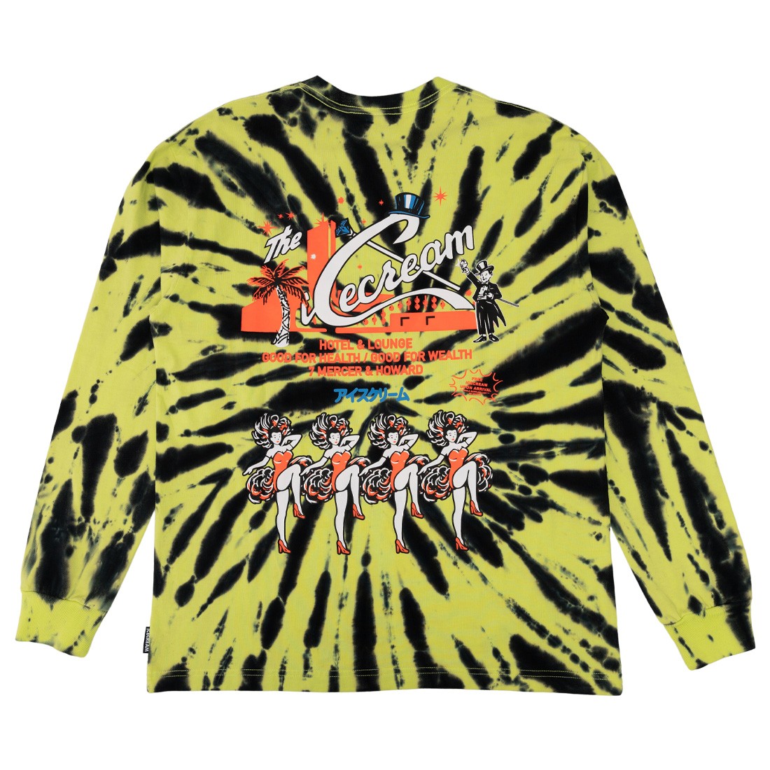 Ice Cream Men Wales Long Sleeve Knit Tee (black / neon yellow)
