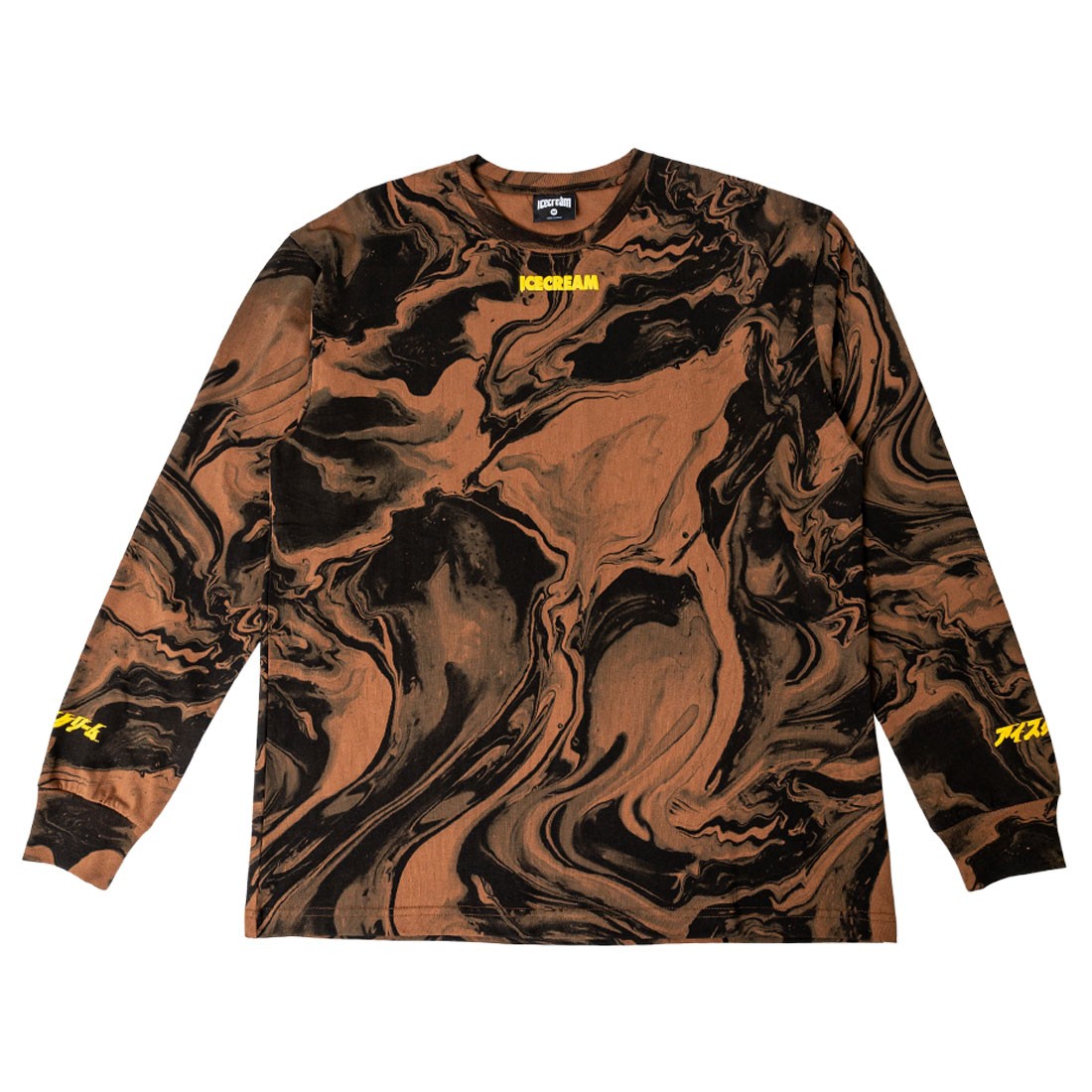 Ice Cream Men Marble Long Sleeve Tee (brown)