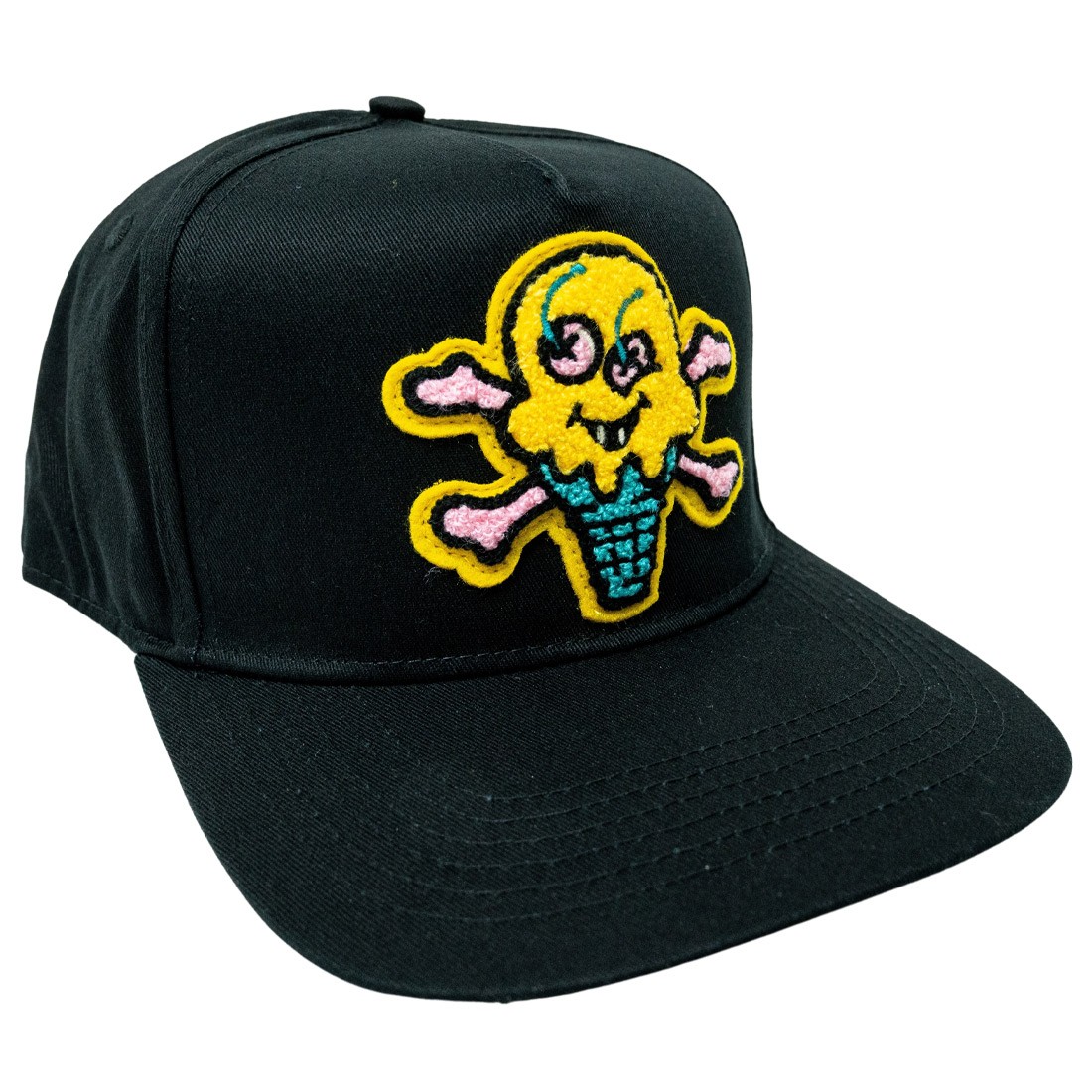 Ice Cream Peach Snapback Cap (black)
