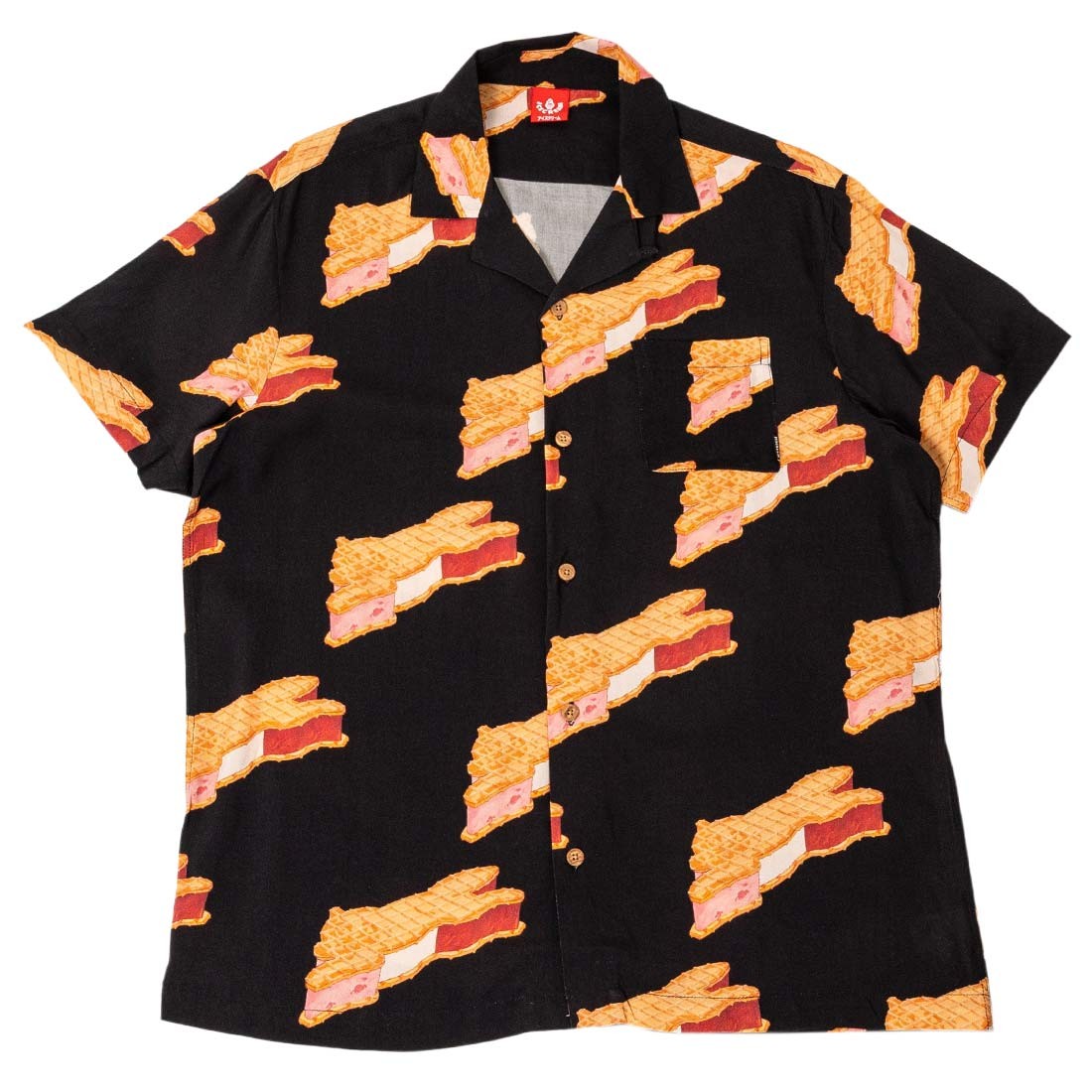 Ice Cream Men Base Short Sleeve Woven Shirts (black)