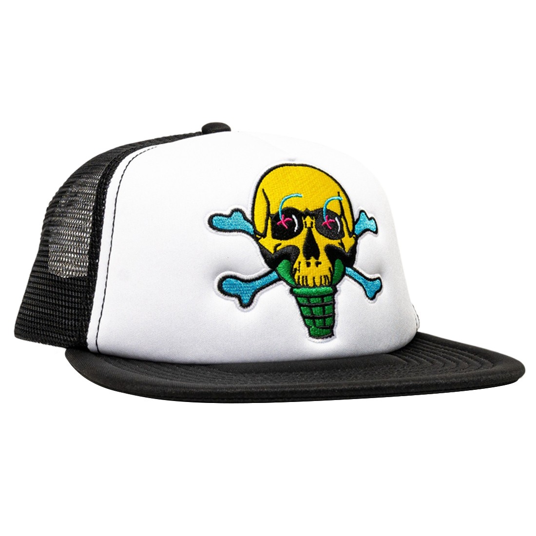 Ice Cream Skully Trucker Hat (black)