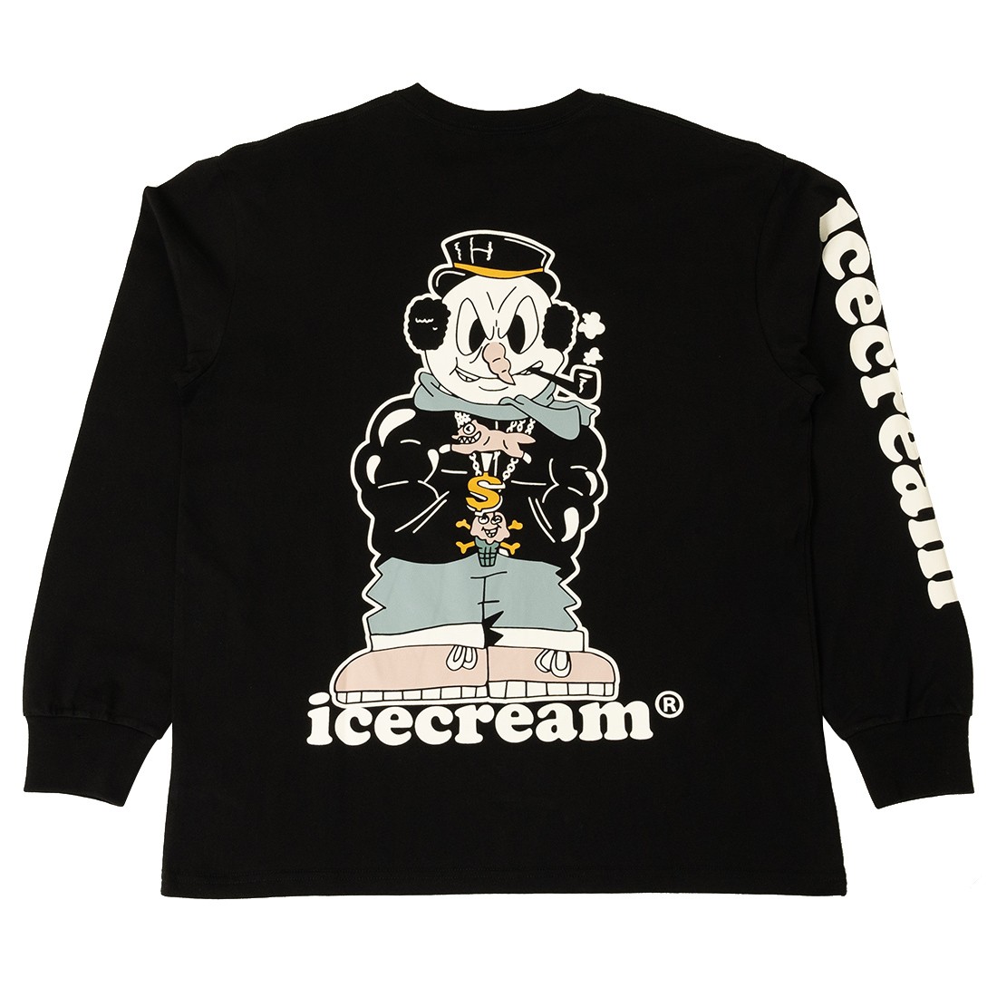 Ice Cream Men No Flakes Long Sleeve Tee (black)