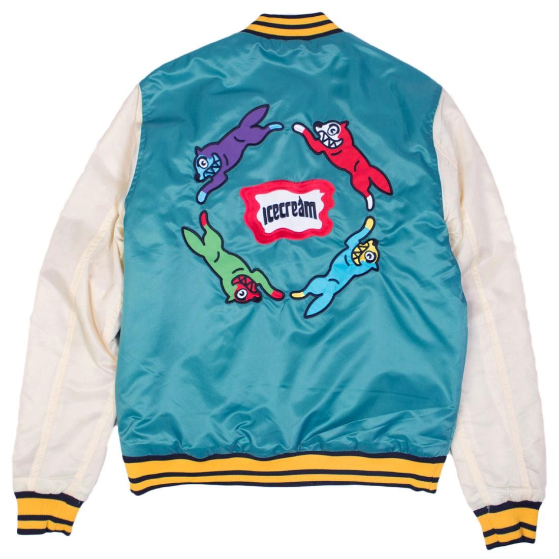 Ice Cream Men Retro Varsity Jacket (teal)