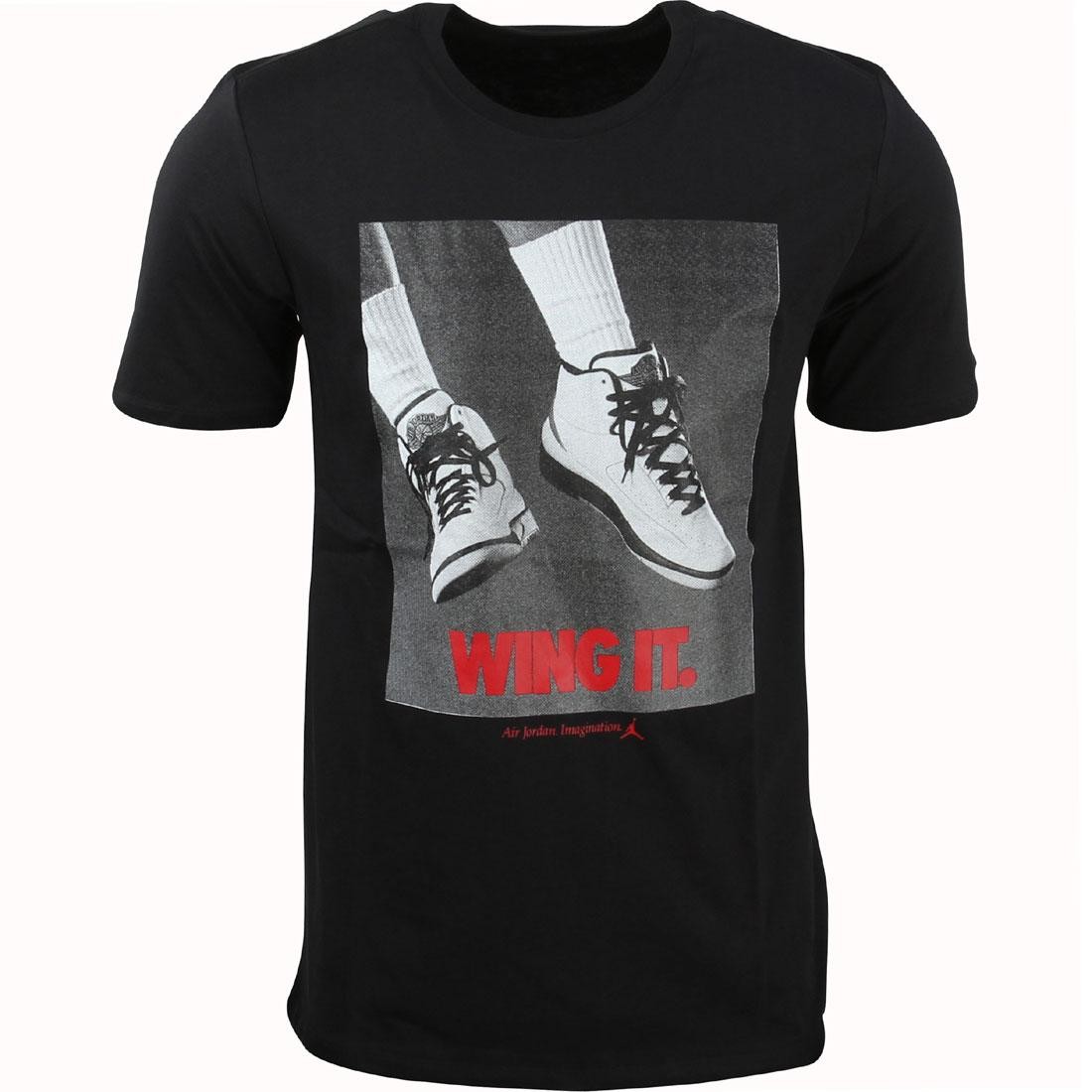 Jordan Men Air Jordan 2 Wing It Tee (black / gym red)