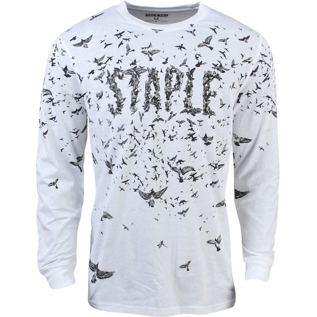 Staple Men Flock Long Sleeve Tee (white)