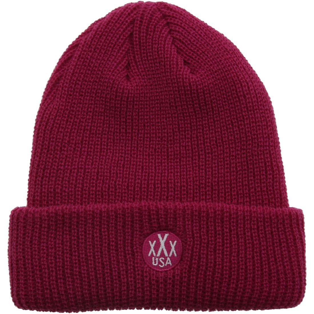 10 Deep Dot Logo Knit Beanie (pink / fuschia)