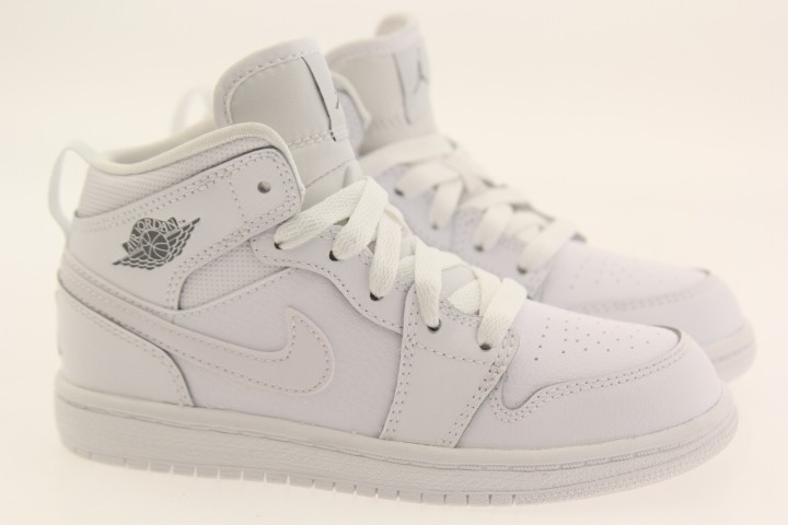 Jordan Little Kids 1 Mid BP (white / cool grey)