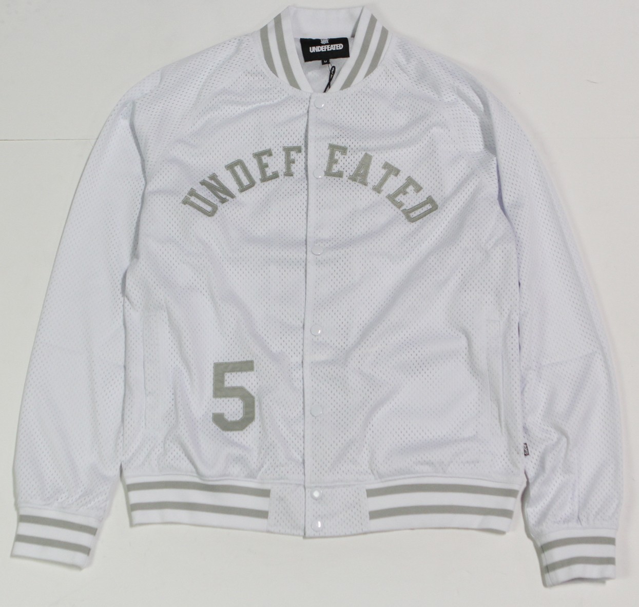 Undefeated Men Mesh Varsity Jacket (white)