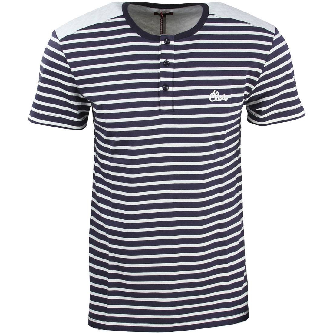 CLOT Men Quilted Border Henley Tee (navy)