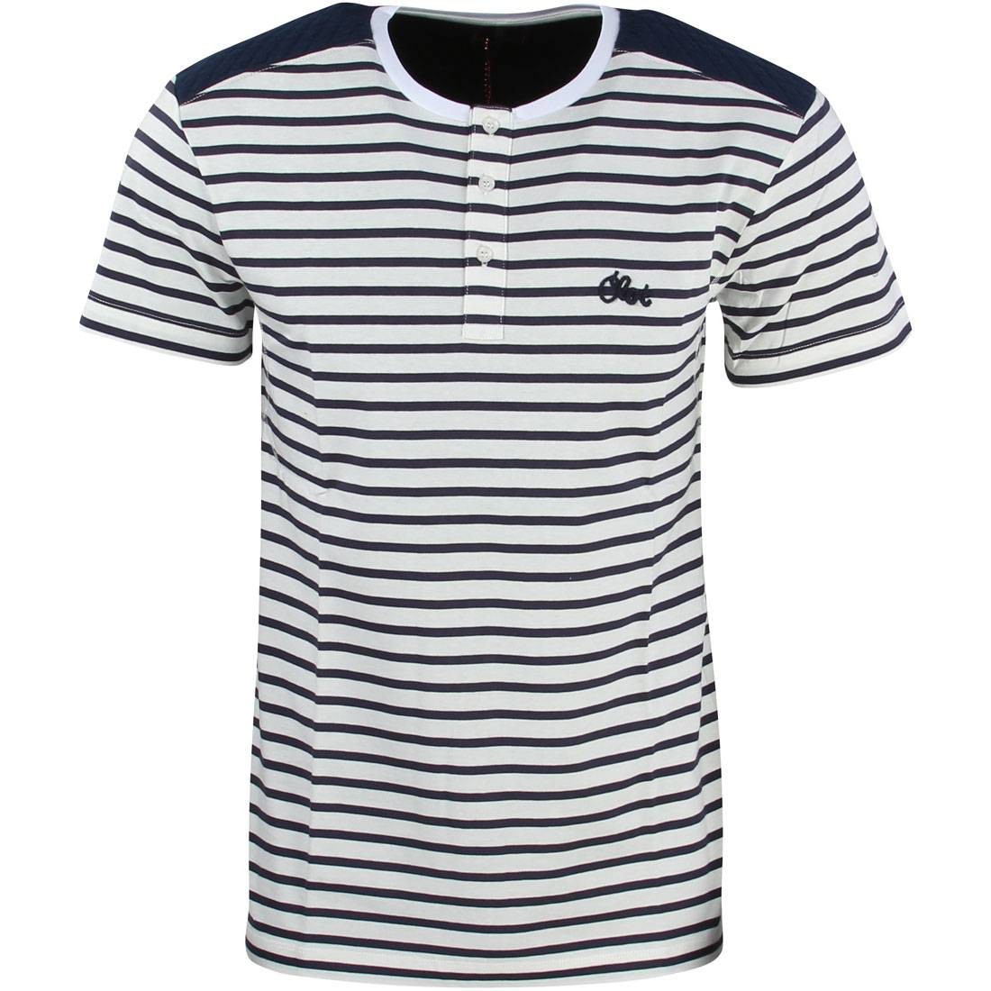 CLOT Men Quilted Border Henley Tee (white)