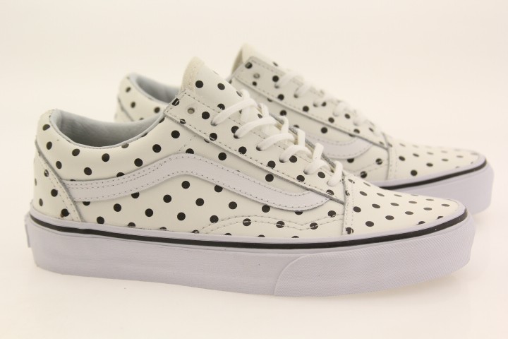 Vans Women Old Skool - Leather Polka Dots (white)