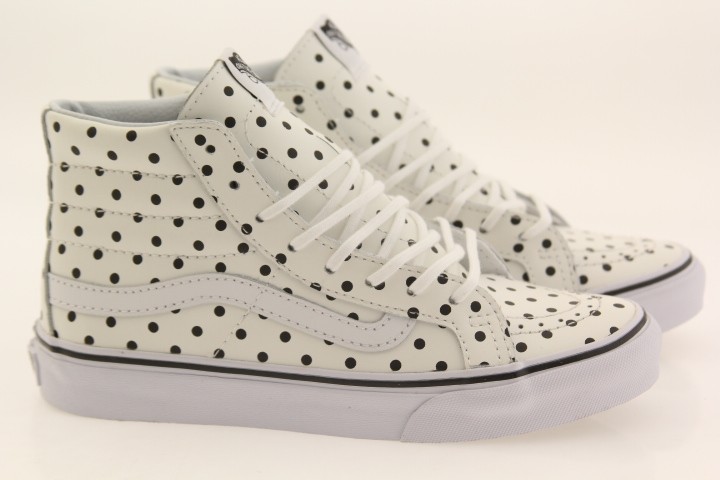 Vans Women Sk8-Hi Slim - Leather Polka Dots (white)