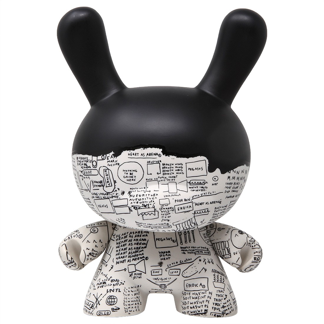 Kidrobot Jean-Michel Basquiat Pegasus Masterpiece 8 Inch Dunny Art Figure (black)