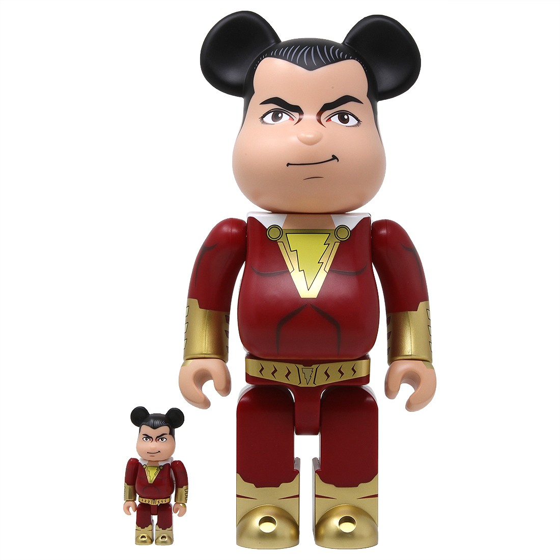 Medicom Shazam! 100% 400% Bearbrick Figure Set (red)