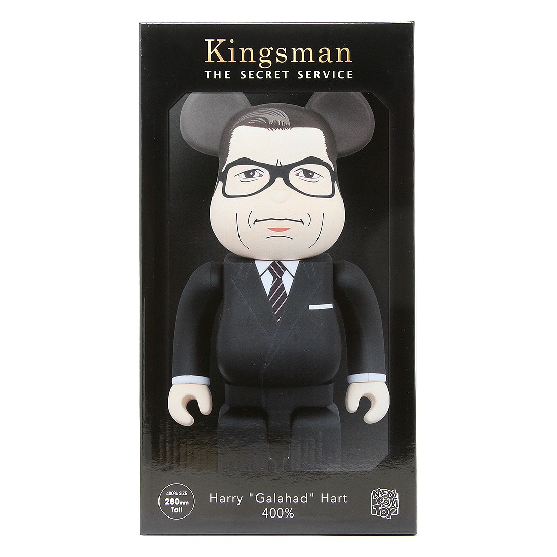 Medicom Kingsman The Secret Service Harry Galahad Hart 400% Bearbrick Figure (black)