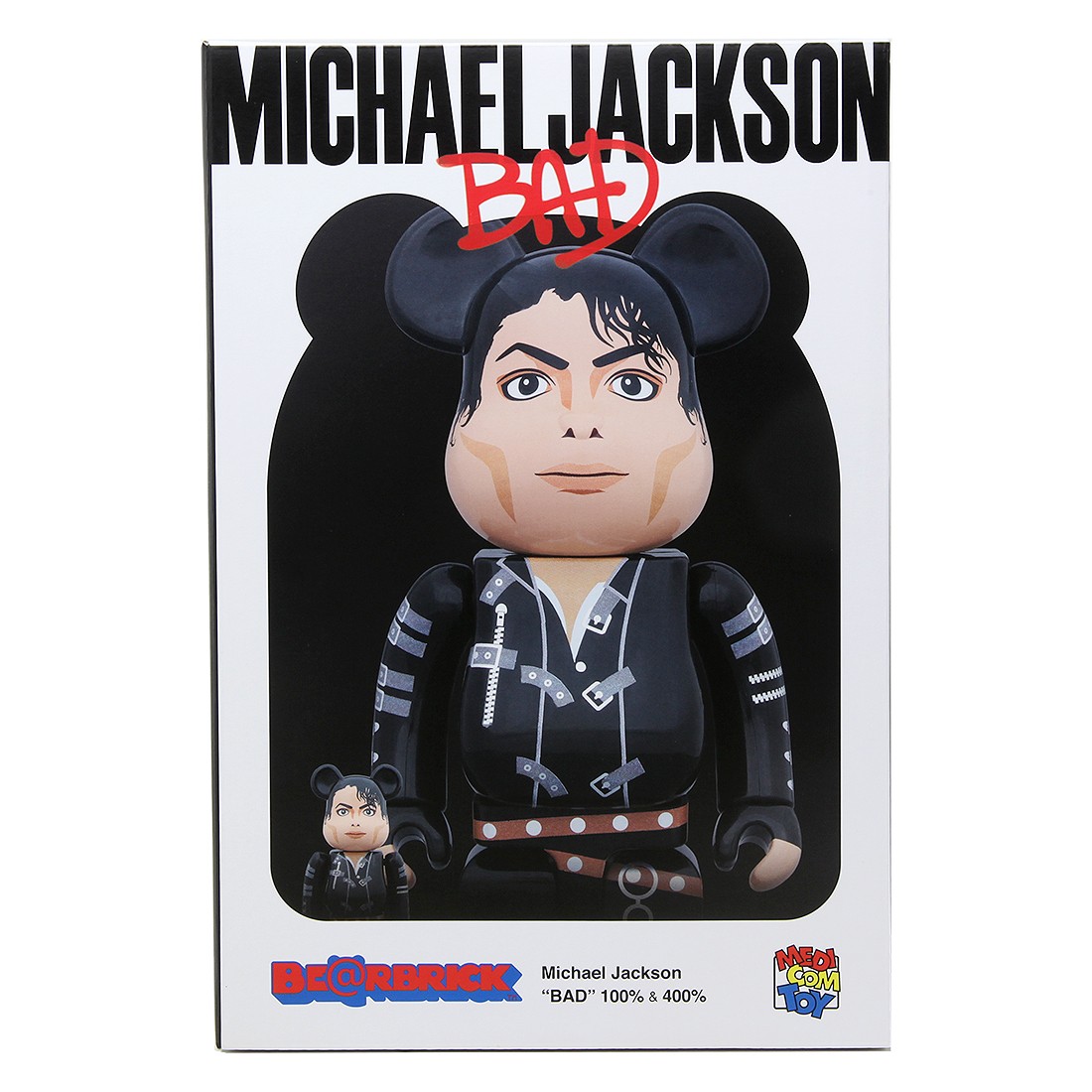 Medicom Michael Jackson BAD 100% 400% Bearbrick Figure Set (black)