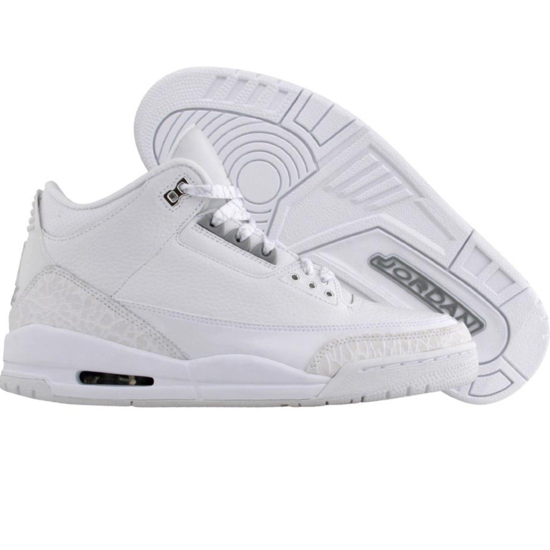 Nike  Air Jordan Little Kids 3 Retro (white / metallic silver)