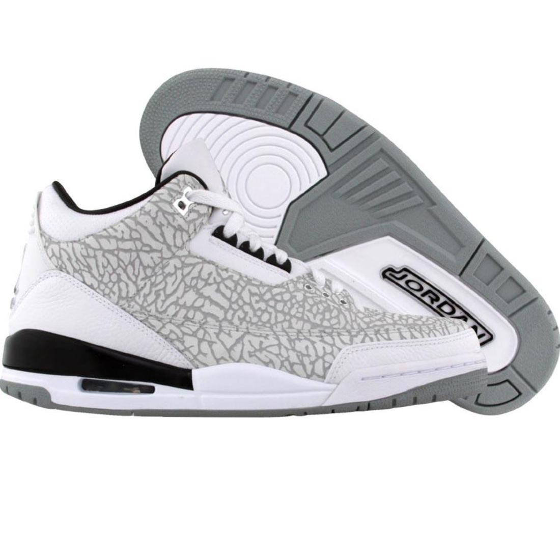 Nike  Air Jordan Little Kids 3 Retro Flip (white / black / metallic silver / varsity red)